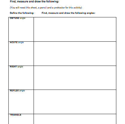 Math scavenger hunt student resources